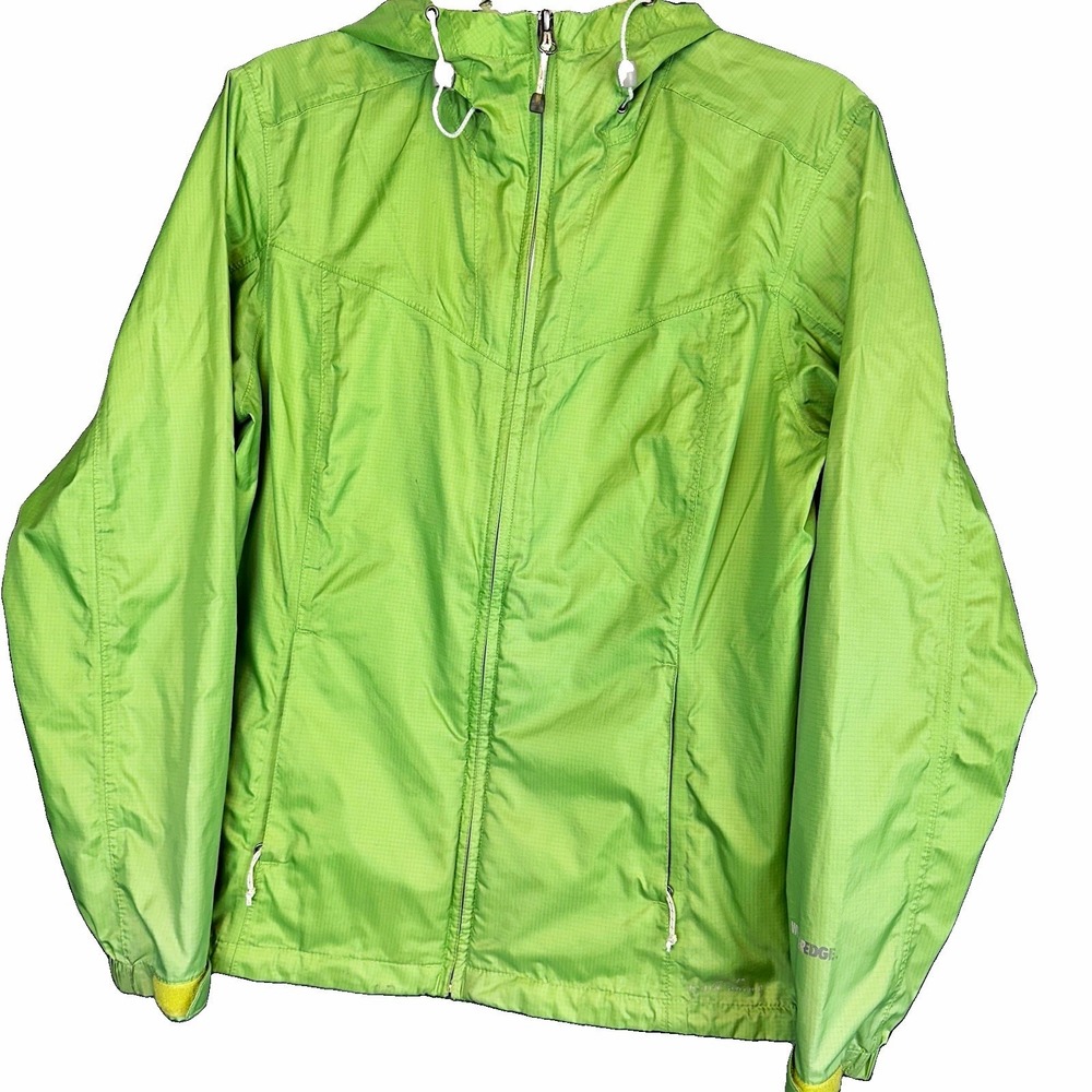 Eddie Bauer Green Lightweight Hooded Full Zip Windbreaker Jacket Womens M